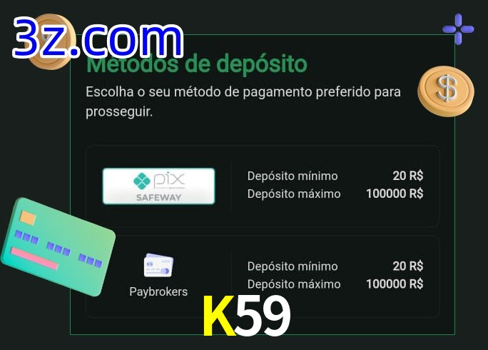 O cassino K59 oferece uma grande variedade de métodos de pagamento
